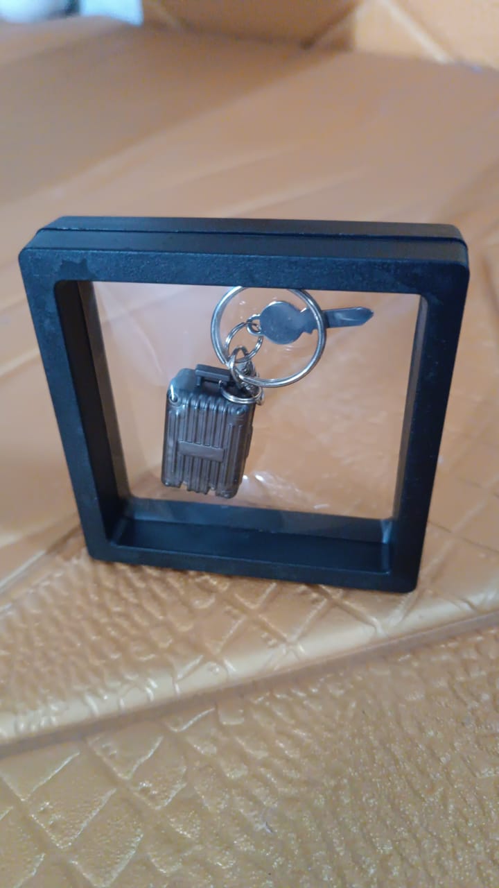 Suitcase Shape Nail Clipper Keychain With Key & 3D Floating Frame Display Case (1 Set) Suitcase Shape Nail Clipper Keychain With Key & 3D Floating Frame Display Case (1 Set)